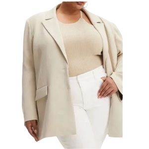 Good American Women's Plus 5/6 = 2X/3/X Drapey Oversized Blazer Peyote NWT